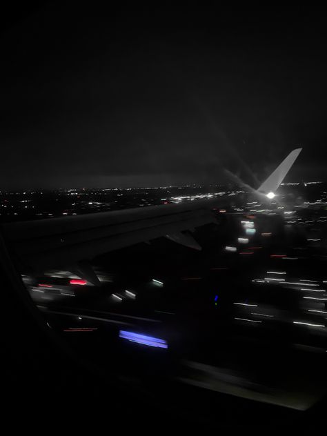 Airplane landing at night, travel aesthetic for vision board Airplane At Night Aesthetic, Plane Views At Night, Airplane Seats, Night Airplane Window, Airplane Landing, Airplane Window Aesthetic Night, Plane Window, Travel Aesthetic Airplane Window, Airplane Window