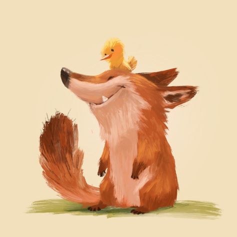 ArtStation - Fox and birdie, Lynn Chen Lynn Chen, Fuchs Baby, Fox Character, Fox Illustration, Inspirational Artwork, Fox Art, Art Et Illustration, Illustration Inspiration, Creature Design