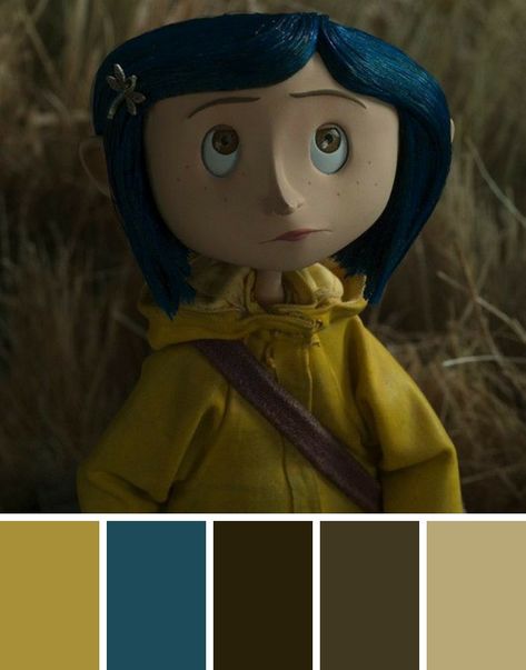 Coraline Colour Palette, Corpse Bride Color Palette, Coraline Color Palette, Cartoon Network Color Palette, Disney Palette, Color In Film, Movie Color Palette, Disney Princess Colors, Color Script