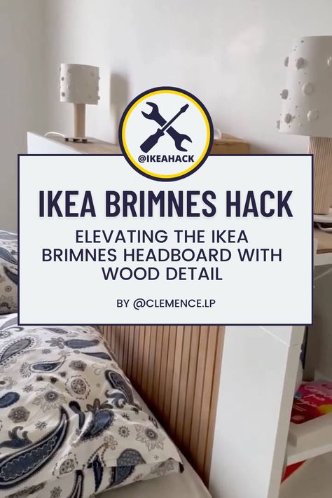 Hemnes Bed Hack Headboards, Ikea Brimnes Bed Ideas, Brimnes Headboard Hack, Brimnes Bed Ideas, Headboard Update, Brimnes Headboard, Headboard Hack, Brimnes Bed, Ikea Brimnes