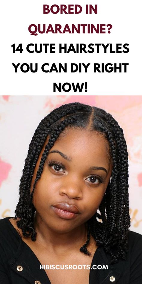 Easy Braided Hairstyles For Black Women Do It Yourself, Small Braids With Natural Hair, Natural Braids No Extensions, No Hair Added Braids, Easy Diy Hairstyles For Short Hair, Simple Twist Hairstyles For Black Women, Braid Out On Short Natural Hair, Braids Without Extensions Natural Hair, Protective Styles Short Hair