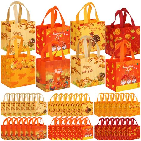 PRICES MAY VARY. 48 Pieces Thanksgiving Gift Bags: this package includes 48 pieces of Thanksgiving favor bags in 6 styles; The ample amount of fall gift bags with handles will meet your daily use needs, suitable for fall and Thanksgiving parties Tote Bag Size: Autumn Thanksgiving bags with handles measure about 20 x 20 x 15 cm/ 8 x 8 x 6 inches, having enough space to hold books, pens, toys, treats, candies, gifts, fall party supplies or other holiday gift wrap items Reusable and Waterproof: the Fall Gift Bags, Thanksgiving Goodie Bag, Thanksgiving Gift Ideas, Fall Elements, Thanksgiving Candy, Thanksgiving Party Favors, Elderly Gift, Thanksgiving Favors, Fall Parties