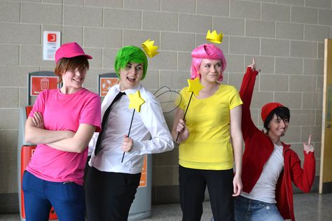 Odd Parents Costume, Chip Skylark, Fairly Odd Parents Costume, Cosmo And Wanda Costume, Mario Halloween Costumes, Funny Group Halloween Costumes, Group Halloween Costume Ideas, Toddler Boy Costumes, Rainbow Wedding Dress