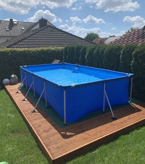 Plastic Pool Ideas Backyards, Plastic Swimming Pool, Garden Tools Diy, Piscina Intex, Intex Pool, Diy Swimming Pool, Backyard Pool Landscaping, Diy Pool, Outdoor Gardens Design