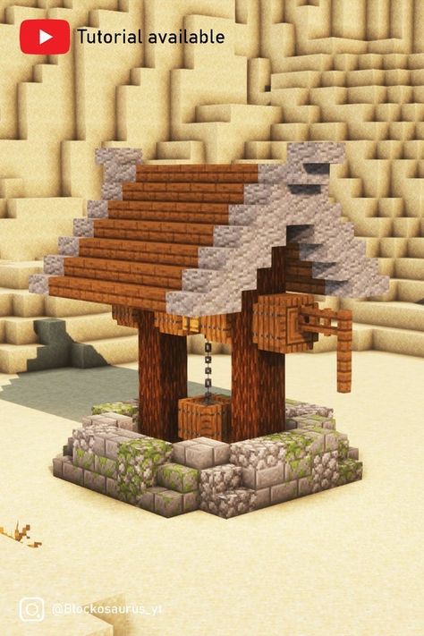 Minecraft Water Well, Minecraft Medieval Village, Minecraft Jokes, Rumah Minecraft Sederhana, Minecraft Images, Minecraft Structures, Minecraft Banner Designs, Bangunan Minecraft, Minecraft House Plans