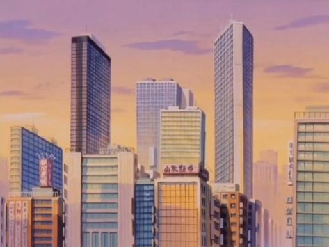 New York Buildings, Animation Storyboard, Anime City, New Retro Wave, Retro Anime, Old Anime, Cartoon Background, 90s Anime, Aesthetic Gif