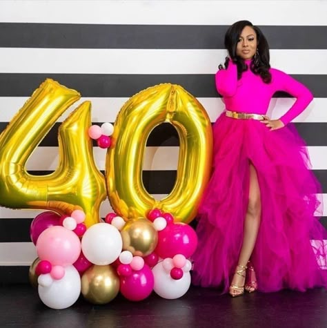 55 Birthday, Gold Metal Belt, 40th Bday Ideas, Hot Pink Skirt, 45th Birthday, Birthday Shoot, Glam Photoshoot, 40th Birthday Parties, Metal Belt