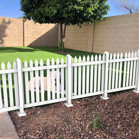 PRICES MAY VARY. PRODUCT SIZE: 36" H x 92" W with 38 pickets. There are 2 styles about picket top: Straight/Scalloped. The set includes 2 panels, each panel is 36" H x 46" W with 19 pickets. HIGH QUALITY MATERIAL: Our picket fence is made of durable vinyl, sturdy and thick, not easy to deform or crack. Easy to clean and with less maintenance. EASY TO INSTALL: The package comes with the essential hardware that you need. The instructions can help you solve the problems during installation. The hei White Picket Fence Garden, Fence For Garden, Lattice Deck, Picket Fence Garden, Vinyl Picket Fence, Picket Fence Panels, Decorative Fence, White Fence, White Picket Fence