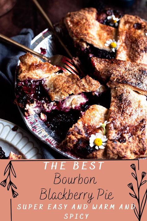 Bourbon Pie, Blackberry Cream Pie, Apple Berry Pie, Fall Fruit Pie Recipes, Blackberry Pie Recipe, Apple Bourbon Pie, Fall Berry Pie, Bourbon Walnut Pie, Apple Blackberry Pie