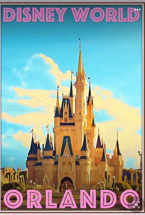 Walt Disney World Orlando, Orlando Travel, Travel Poster Design, Vintage Poster Design, Disney Posters, Retro Travel Poster, Art Deco Posters, Canvas Picture, Poster Pictures