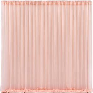 10x10 Peach Tulle Backdrop Curtains for Parties, Sheer Backdrop Curtain Wedding Photo Backdrop Drapes for Baby Shower Photography Birthday Party Blush Pink Curtain Backdrop, Tulle Backdrop, Baby Shower Photography, Photo Backdrop Wedding, Curtain Backdrops, Pink Curtains, Photo Backdrop, Blush Pink, Birthday Decorations