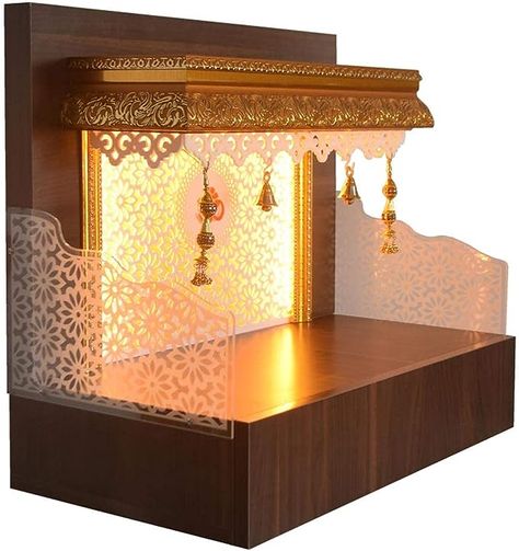 Only 7 Left in stock. Beautiful & Elegant Puja Mandir. Wooden Temple Wooden Mandir for Home/Temple Home/Pooja Mandir with Lights Wall Mounted Mandir Design, Wooden Mandir Design, Wooden Mandir For Home, Wooden Mandir, Wooden Temple For Home, Mandir For Home, Mandir Designs, Temple Home, Library Photos