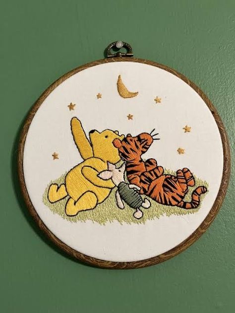 Winnie The Pooh Embroidery Designs, Faith Nursery, Winnie The Pooh Embroidery, Winnie The Pooh Crochet, Pooh Drawing, Pooh Embroidery, Nursery Embroidery, Tao Of Pooh, Winnie The Pooh Blanket