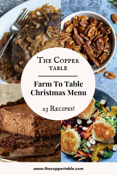 This collection of recipes for a fresh and easy Christmas Dinner are all from scratch and use fresh ingredients. Make this year a Farm To Table Christmas! Farm To Table Recipes, Mashed Potatoes With Skin, Brined Turkey Breast, Easy Christmas Dinner, Roasted Rainbow Carrots, Christmas Main Dishes, Fried Goat Cheese, Pumpkin Cheesecake Bars, No Bake Pumpkin Cheesecake