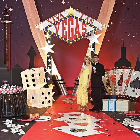 Casino Prom Theme, Vegas Decorations, Casino Prom, Vegas Prom, School Dance Themes, Dance Theme, Casino Royale Dress, Vegas Theme, Holiday Party Themes