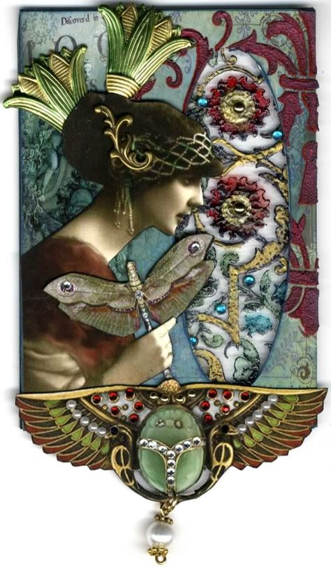 Artfully Musing: TUTORIAL - Creating a Stained Glass Look Using a Glass Slide Bijoux Art Deco, Bijoux Art Nouveau, Mucha Art, Alfons Mucha, Art Magic, Art Nouveau Jewelry, Alphonse Mucha, Artist Trading Cards, Belle Epoque