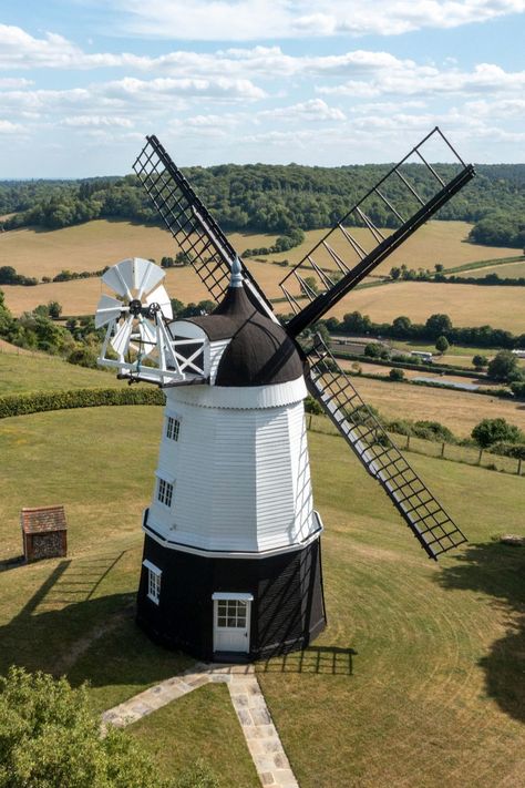 The famous windmill which featured in the 1968 film, Chitty Chitty Bang Bang, is up for sale for the first time in 36 years. On the market for a guide price of £9 million, Cobstone Mill is situated overlooking the quaint village of Turville in Buckinghamshire – which you might recognise from the hit TV show The Vicar of Dibley. Windmill House, Chitty Chitty Bang Bang, Vicar Of Dibley, Tiny Home Office, Color Blur, Holland Windmills, Moomin Valley, Quaint Village, Red Walls