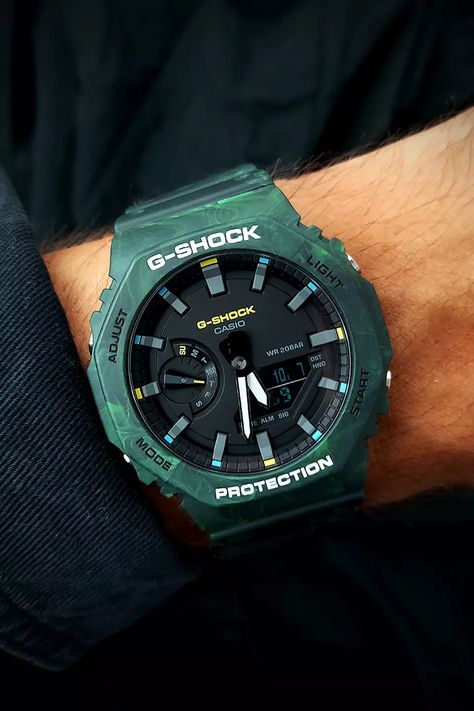 G-SHOCK GA2100 Foggy Forest Series: Release Information Best G Shock Watch, G Shock Watches Mens, Jordans Sneakers Outfit, Casio G Shock Watches, Core Wardrobe, Fancy Watches, Timeless Watches, Foggy Forest, G Shock Watches