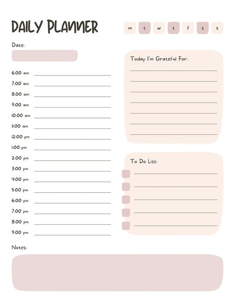 To Do List Template Daily, Day Routine Template, Organized Day Planner, To Do List For Productive Day, To Do List For The Day, Do To List Printable, Kawaii To Do List Template, Day List To Do, List To Do Planner Cute