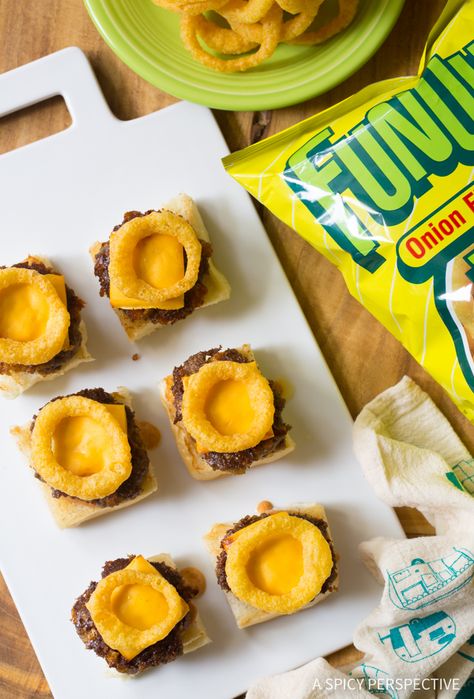 Love!! Funyuns Sliders Recipe Recipes With Funyuns, Funyuns Recipe, Hamburger Patty Recipe, Best Hamburger Patty Recipe, Hamburger Toppings, Homemade Hamburger Patties, Sliders Recipes Beef, Hamburger Recipes Patty, Patty Recipe