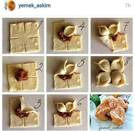 Pastry Design, Decorações Com Comidas, Danish Pastry, Bread Shaping, Bread Art, Homemade Pastries, Pastry Art, Puff Pastry Recipes, Bread And Pastries