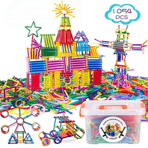 Juboury 1054Pcs Building Toy Building Blocks Bars Different Shape Educational Construction Engineering Set 3D Puzzle, Interlocking Creative Connecting Kit, Great STEM Toy for Both Boys and Girls Stem Bins, Diy Educational Toys, Fashion Mom, Shape Games, Fun Photography, Kids Science, Chicago Fashion, Newborn Christmas, Fun Toys