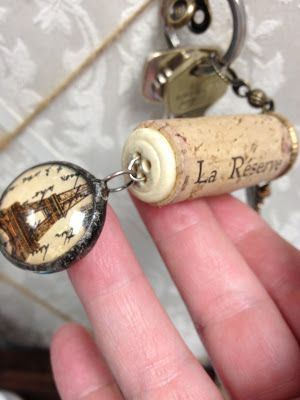 Do you lose your keys? Everyone in my household loses theirs--just about every day! My husband's head is always on his next orchestra ... Cork Keychain Diy, Altered Spools, Wine Cork Keychain, Wine Corker, Cork Creations, Wine Cork Jewelry, Cork Keychain, Wine Cork Crafts Christmas, Wine Cork Diy Crafts