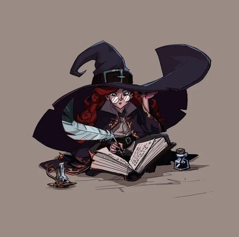 Halfling Wizard, Fantasy Wizard, Big Magic, Magic Hat, Witch Design, Big Hat, Witch Art, Commissions Open, Fantasy Inspiration