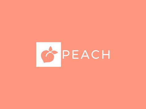 Peach logo Peach Logo Design, Peach Branding, Peach Office, Personal Branding Logo Design, Peach App, Korean Shop, Personal Branding Logo, Fruit Logo, Peach Pit