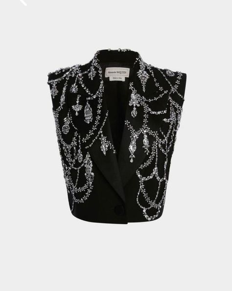 Cercei Din Lut Polimeric, Black Alexander Mcqueen, Metal Fashion, فستان سهرة, Style Aesthetic, Total Look, Shiny Things, Embroidered Jacket, Stage Outfits