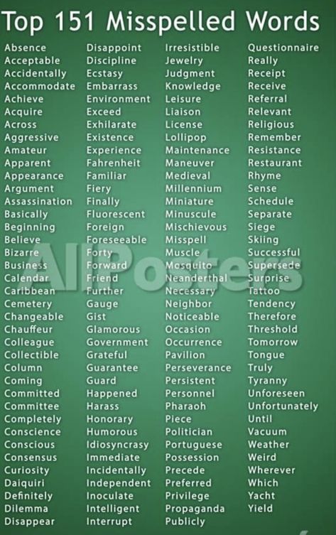 Commonly Misspelled Words, Misspelled Words, Ig Captions, Educational Poster, English Writing Skills, English Writing, Writing Words, Education Poster, English Vocabulary Words