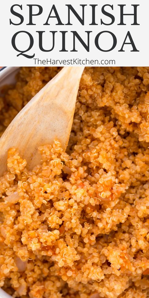 Spanish Quinoa recipe has all the authentic flavors as Spanish rice, making it a perfect quinoa side dish recipe to serve with your favorite Mexican meal. This quinoa Spanish rice recipe is super quick and easy to make and it turns out perfect every time! Quinoa Recipes Videos, Mexican Quinoa Recipes, Hot Quinoa Recipes, Quinoa With Vegetables, Quinoa Rice Recipes, Spanish Quinoa Recipes, Quinoa Spanish Rice, Spicy Quinoa Recipes, Spanish Style Quinoa