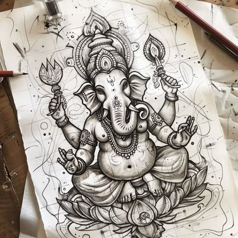 Ganesha Tattoo Flash Collection – IMAGELLA Ink Master Tattoos, Professional Tattoo Kits, Ganesha Tattoo, Beautiful Henna, Tattoo Master, Ganesha Art, Classic Tattoo, Tattoo Kits, Ink Master