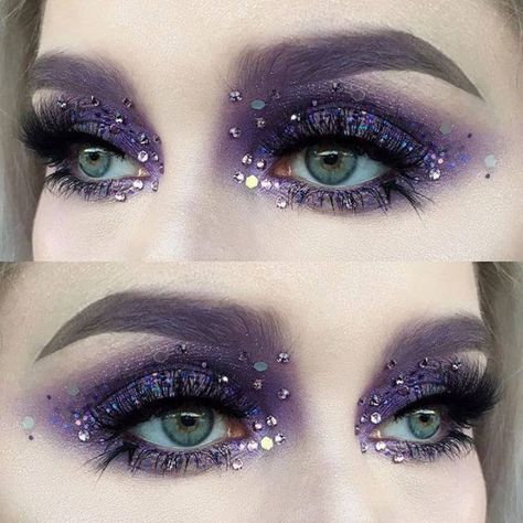 #LilacPurpleViolets Best 20 Fairy makeup ideas on Pinterest | Fairy fantasy makeup #Lilac #Purple #Violet Fairy Eye Makeup Glitter, Witchy Eye Makeup, Fairy Fantasy Makeup, Alien Make-up, Fairy Make-up, Fantasy Make-up, Make Up Designs, Drag Make-up, Unicorn Makeup