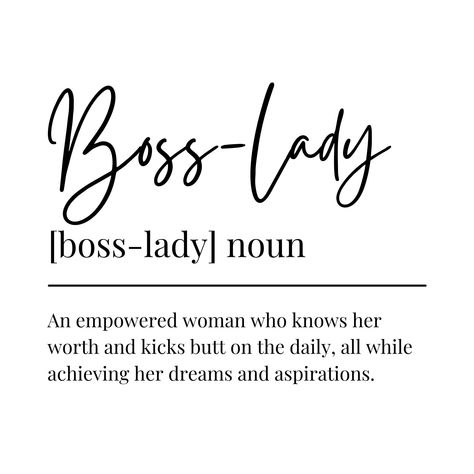 Quotes For Boss Lady, Businesswomen Aesthetic, Boss Lady Aesthetic, Boss Lady Planner, Champion Quotes, Boss Lady Mug, Female Necklace, Bosses Day, Boss Ladies