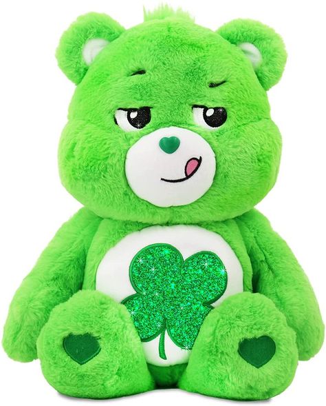 Green Stuffed Animals, Green Care Bear, Care Bears Good Luck Bear, Good Luck Bear, The Care Bears, Care Bears Plush, Green Bear, Bear Hugs, Green Toys