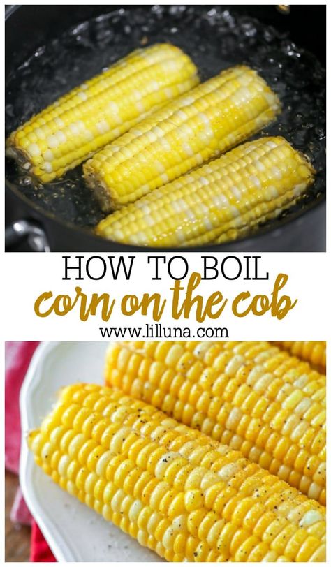 Boiling corn on the cob is a cinch! You will love this juicy corn on the cob to put on the side of any summer meal. #cornonthecob #corn #sidedish #siderecipe #bbqrecipes Boiling Corn, Boil Corn On The Cob, Cob Recipes, Cook Corn, Keto Veggies, Creamy Pasta Bake, Diy Foods, Fashion Quiz, Boiled Corn