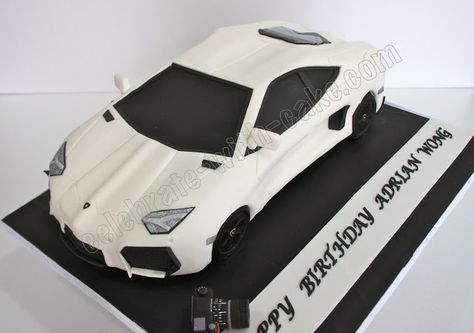 Celebrate with Cake!: Sculpted Lamborghini Aventador Cake! My son would LOVE this cake!!! Lamborghini Car Cake, Lamborghini Cake, Birthday Cake For Teens, Cars Birthday Cake, Teen Cakes, Lamborghini Lamborghini, Birthday Cakes For Teens, Cake Templates, Gateaux Cake