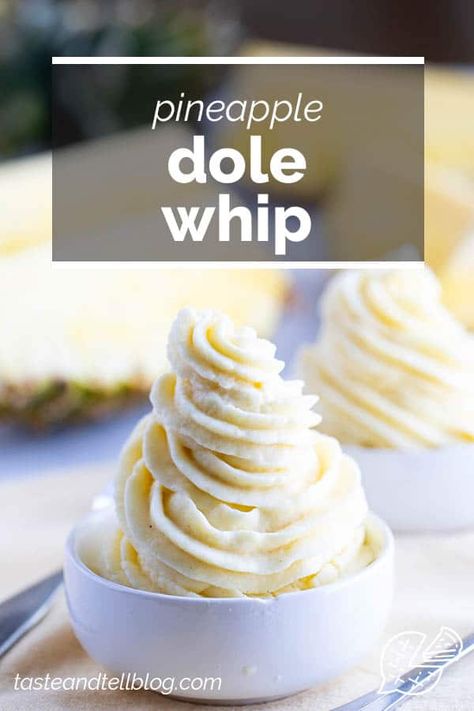 Missing the Disneyland classic? This homemade Pineapple Dole Whip Recipe is so simple, only takes 3 ingredients, and is done in less than 10 minutes! Pineapple Dole Whip Recipe, Homemade Dole Whip, Diy Desert, Pineapple Dole Whip, Dole Whip Recipe, Desert Ideas, Dole Whip, Grand Kids, Kids Recipes