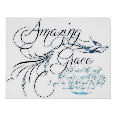 Amazing Grace Poster Amazing Grace Song, Grace Tattoo, Grace Tattoos, Sister Love Quotes, Grace Art, Tattoos With Kids Names, Tattoos For Women Flowers, Astrology Books, Hand Lettering Drawing