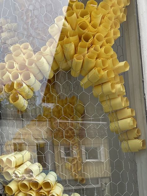 Yellow Window Display, Bee Window Display, Honeycomb Classroom, Vbs 2025 Magnified, Magnify Vbs 2025, Magnified Vbs 2025 Decorations, Magnified Vbs 2025, Anthropology Display, Vbs Magnified