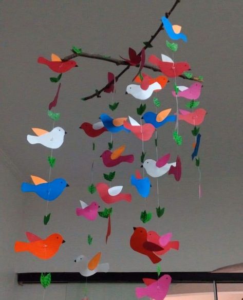 Hanging For Preschool Decoration, 3d Mobile, Preschool Decor, School Decoration, School Board Decoration, Vbs 2024, July Holidays, Weekend Crafts, Paper Craft Ideas