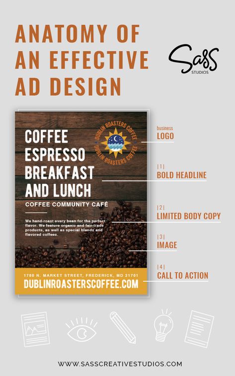 Anatomy of Effective Ad Design. 4 Components to use when creating a successfule print advertising design. #graphicdesign #advertising #printdesign #marketing #smallbusiness Print Advertising Design Layout, Print Ad Layout, Magazine Ad Layout, Print Ads Design, Print Ad Design, Print Advertising Design, News Template, Advertisement Layout, Effective Ads