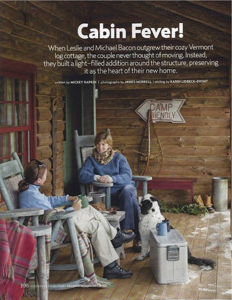 Karin Lidbeck: 2011 Country Living Magazine Christmas Feature Log Cabin Porch, Dream Porch, Cabin Porch, Cozy Log Cabin, Patio Wedding, Log Cabin Ideas, Country Porch, Country Living Magazine, Cottage Life