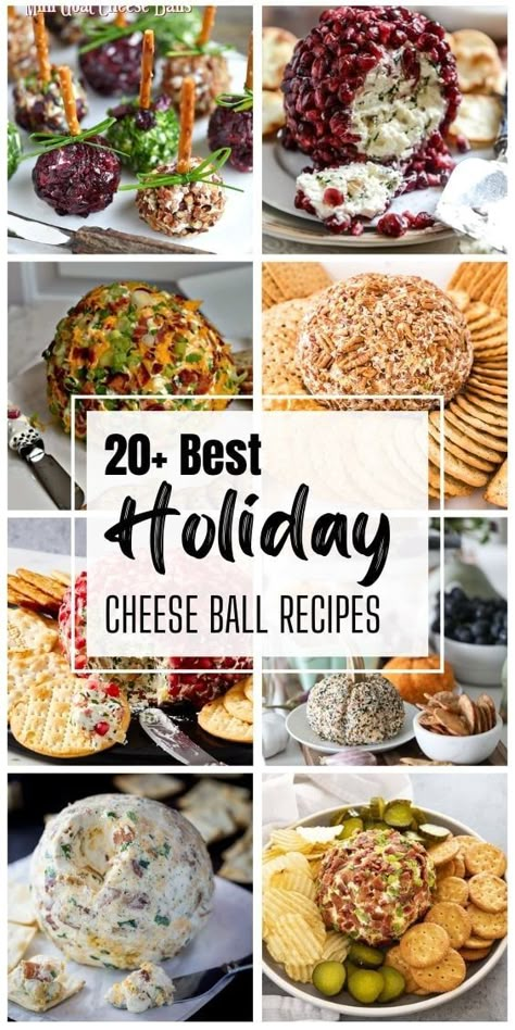 20+ Best Holiday Cheese Ball Recipes Cheese Balls Christmas, Holiday Cheese Balls, Cheeseball Recipes, Potluck Appetizers, Cheese Ball Recipes Easy, Cheese Ball Bites, Cheese Ball Recipe, Holiday Cheese, Chicken Salad Recipe Easy