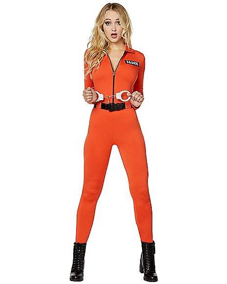 Diy Inmate Costume Women, Biker Halloween Costume, Inmate Costume, Prisoner Costume, Perfect Halloween Costume, Catsuit Costume, Halloween Costumes For Teens Girls, New Halloween Costumes, Orange Suit