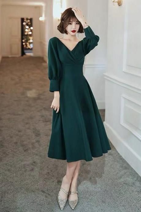 facf9f743b083008a894eee7baa16469desc47161636ri Green Prom Dress Long Sleeve, Dark Green Prom Dress Long, Dress Long Sleeve Party, Green Prom Dress Long, Dark Green Prom Dress, Prom Dress Long Sleeve, Dark Green Prom Dresses, Long Sleeve Party Dress, Tea Length Prom Dress