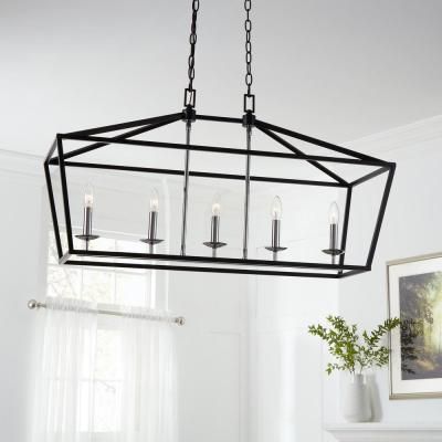 Black dining room light fixture