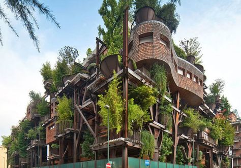 Italian Apartment, Vertical Forest, Architecture Cool, Urban Tree, Plants Growing, Noise Pollution, Turin Italy, Green Architecture, Green Roof