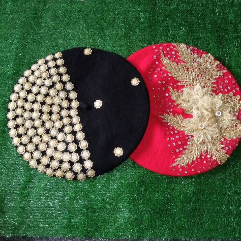 We are the best when it comes to beaded beret Beret Embellishment, Beaded Beret, Beret Diy, Corporate Gowns, Fascinator Hats Diy, Crochet Hat For Beginners, Hand Fans For Wedding, Beret Style, Brown Eggs